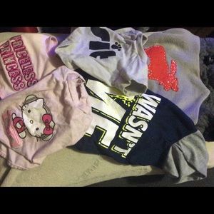 Used medium and xs shirts and sweater ,harnesses
